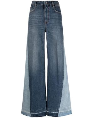 Stella McCartney Double-Tone Wide-Leg Jeans - Blue