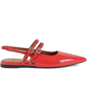 Vagabond Shoemakers Hermine Patent Leather Slingback Ballet Flats - Red