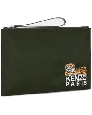 KENZO Pochette À Logo Embossé - Vert