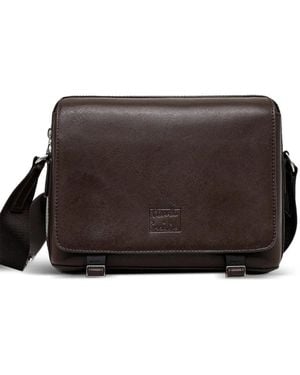 Paul Smith Zip-Top Leather Messenger Bag - Brown