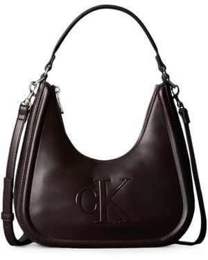 Calvin Klein Crescent Schultertasche Mit Logo - Schwarz