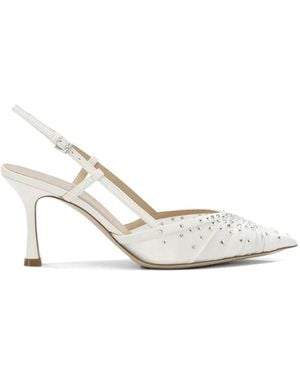Ninalilou Amy Crystal-Embellished Pumps - White