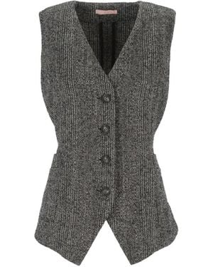 Kristina Ti Jacke Mit Fischgrätenmuster - Grau