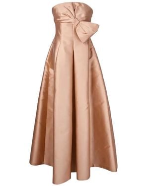Alberta Ferretti Bow-Detail Maxi Dress - Natural