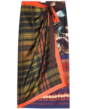Dries Van Noten Jupe Longue À Design Portefeuille - Marron