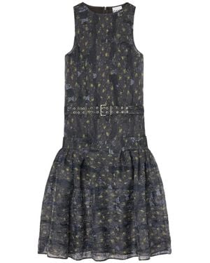 Ganni Robe En Organza Shibori - Grey
