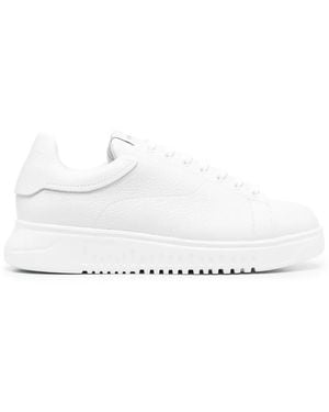 Emporio Armani ローカット レザースニーカー - ホワイト