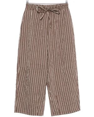 ViCOLO Stripe Drawstring Trousers - Grey