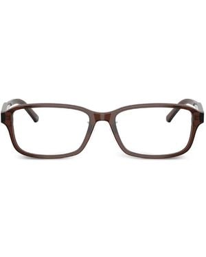 Emporio Armani Rectangle Frames Glasses - Brown