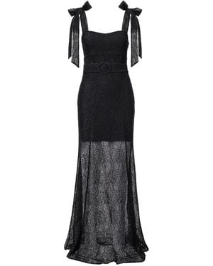 Lita Couture Ribbon-Strap Maxi Dress - Black