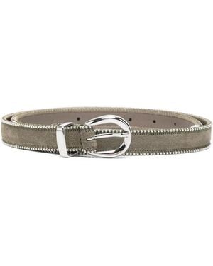 Peserico Stud-Embellished Suede Belt - Grey