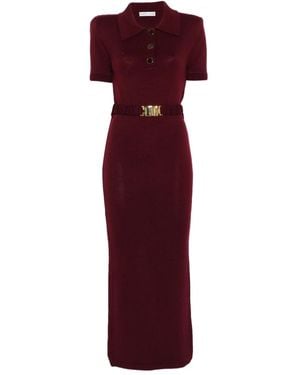 ROWEN ROSE Short Sleeve Midi Dress - Red