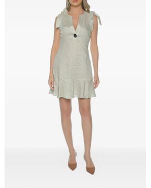 ARMANI EXCHANGE Bow-Detail Ruffled Dress - Natural