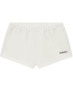 FRAME Embroidered-Detail Cotton Shorts - White