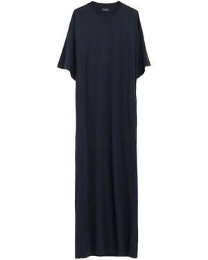 Balenciaga Stetch-Cotton Maxi Dress - Blue