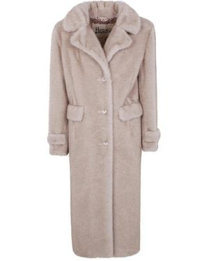Herno Mink Faux Fur Coat Clothing - Natural