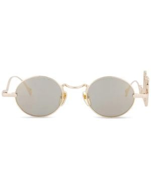 Chloé Logo-Arm Round-Frame Sunglasses - White
