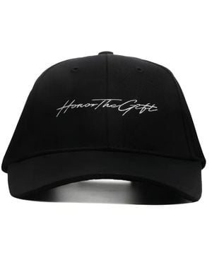 Honor The Gift Script Pet Met Geborduurd Logo - Zwart