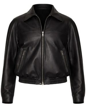 Tonywack Zipped Leather Jacket - Black