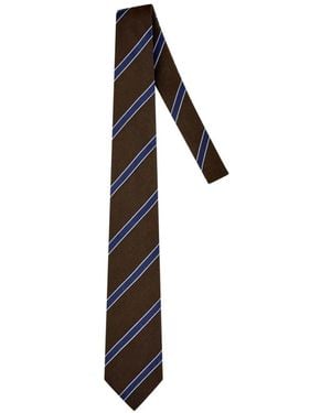 Corneliani Diagonal-Stripe Tie - White