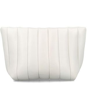 Maeden Boulevard Leather Clutch Bag - White