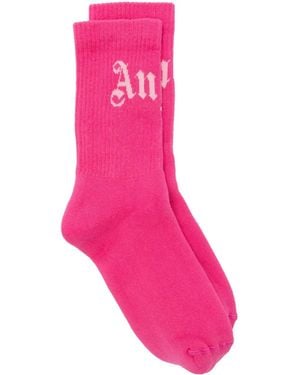 Palm Angels Curved Logo Socks - Pink