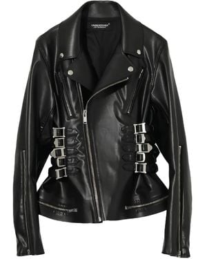 Undercover Buckle-Detail Biker Jacket - Black