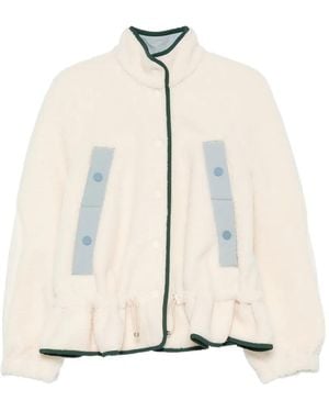 Stine Goya Ruffled-Hem Fleece Jacket - White
