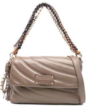 La Carrie Stephy Quilted Chain Shoulder Bag - Brown