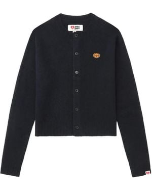 A Bathing Ape Buttoned Appliqué Cardigan - Blue