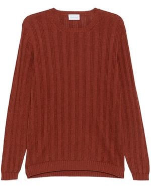 Scaglione Vertical Stripe Crewneck Jumper - Red