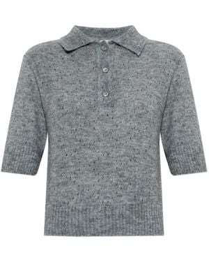 Paul & Shark Poloshirt Mit Lochstrickmuster - Grau