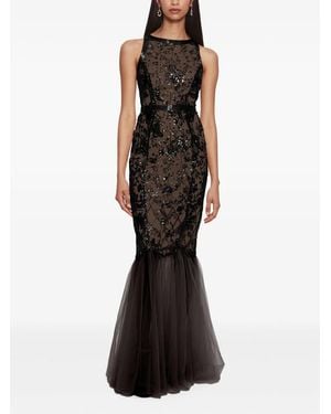 Marchesa Sequin-Embellished Gown - Black