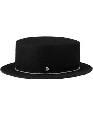 Maison Michel Auguste Chain-Trim Hat - Black