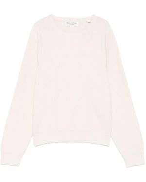 Marc O' Polo Jersey de canalé con cuello redondo - Blanco