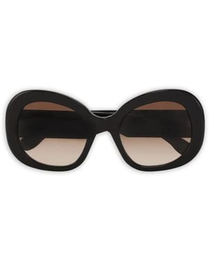 Ganni Lunettes De Soleil À Monture Ovale - Noir