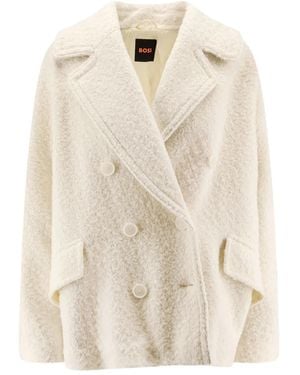BOSS Double-Breasted Coat - Natural