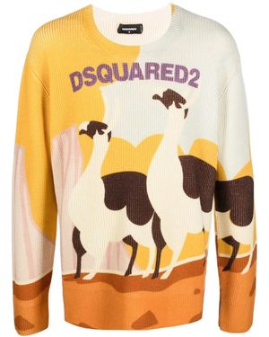 DSquared² Llama Country Pullover - Gelb
