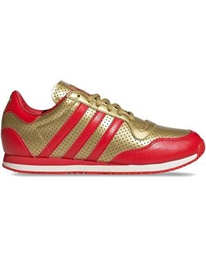 adidas Galaxy Og Perforated Leather Trainers - Red