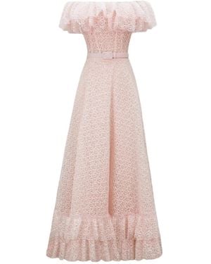 Gemy Maalouf Off-Shoulder Ruffled Dress - Pink