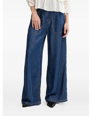 Munthe Pleated Wide-Leg Jeans - Blue