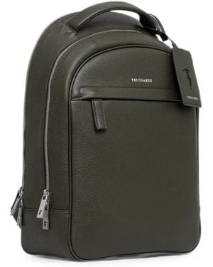 Trussardi Mochila Office Con Efecto Texturizado - Verde