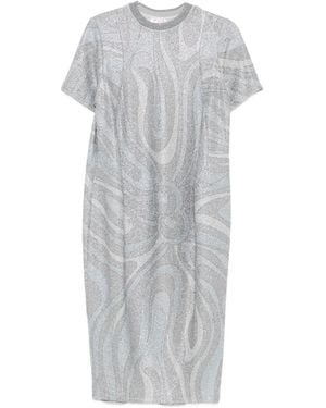 PUCCI Kurzärmeliges Kleid mit Glitter-Muster - Grau