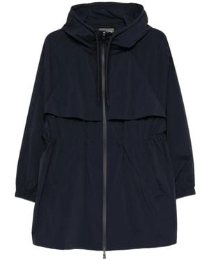 Herno Hooded Zip-Fastening Coat - Blue