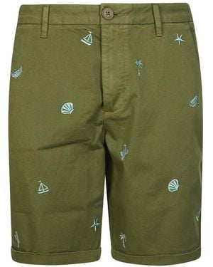 Sun 68 Embroidered Bermuda Shorts - Green