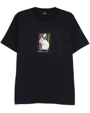 Paul Smith Rabbit-Print T-Shirt - Black