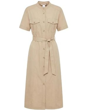 Twinset Belted Button-Down Dress - Natural