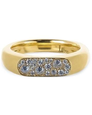 LEIGH MAXWELL Diamond Flattened Band Ring - Metallic