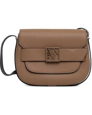 ARMANI EXCHANGE Sac À Bandoulière À Plaque Logo - Brown