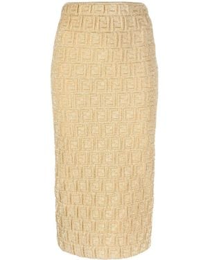 Fendi Midi Skirts - Natural